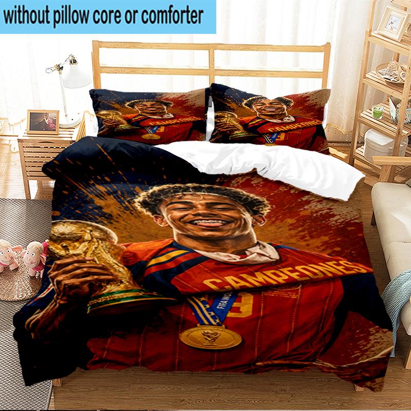 Set Biancheria da Letto 3 Pezzi Football Spirit Ya-mal, Include 1 Copripiumino e 2 Federe Perfetto per Camera da Letto, Dormitorio, Regalo di Natale per Fan