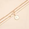 Old School Coin Necklace With Motivational Portrait Pendant Alloy Collarbone Chain For Casual And Creative Gatherings