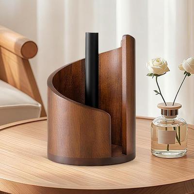 Wooden Paper Tissue Holder Napkin Dispenser Bathroom Rack Paper Towel Stand Kitchen Roll Paper Organize for Dining Table Deco