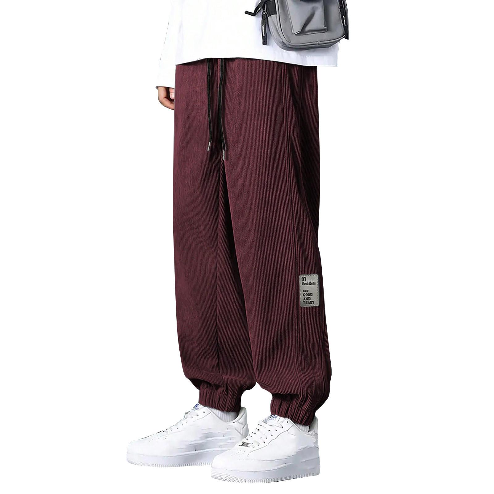

Men s Color Loose-Fitting Sweatpants Men s Casual Fashion Sweatpants XL винний