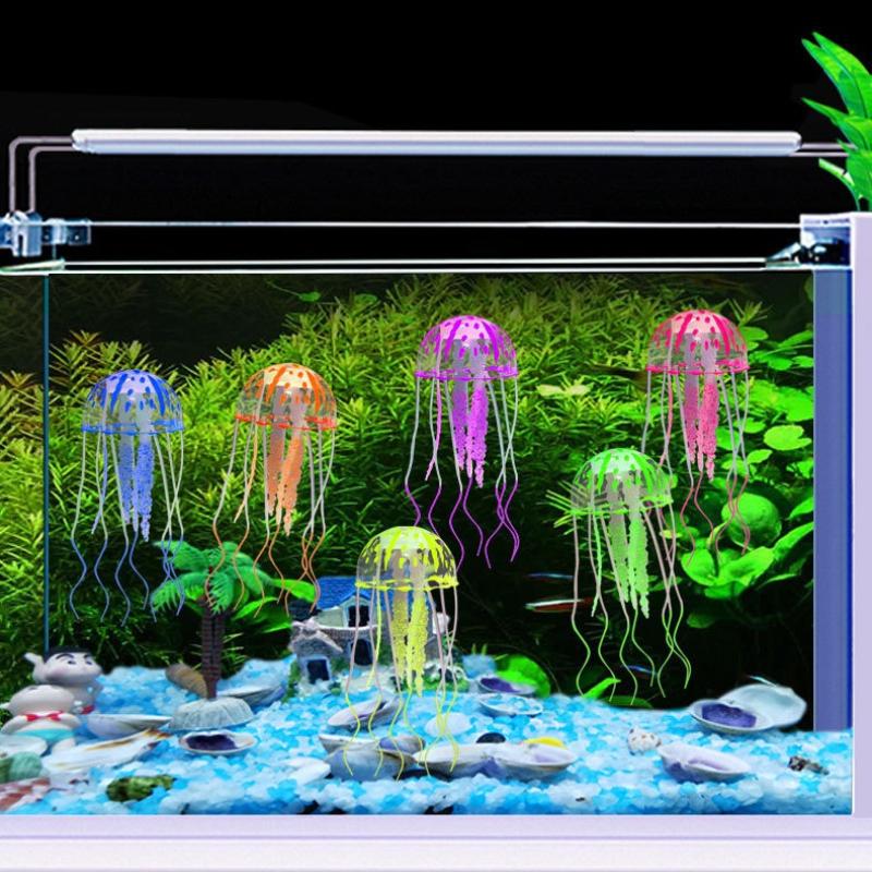 Symulowana Meduza Dekoracja Akwarium, Używana do Dekoracji Krajobrazu Akwarium, Może Emitować Fluorescencję w Nocy, Dom, Realistyczna Dekoracja