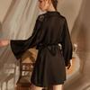 Pure Desire Style Silk-Like Robe, Sexy Pajamas, Erotic Lingerie, Lace Bathrobe, Silk Large Size Nightgown