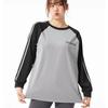 Plus Size Yoga Set: Loose Fit Color Block Long Sleeve, Hip-Covering Quick Dry for Running & Tennis.