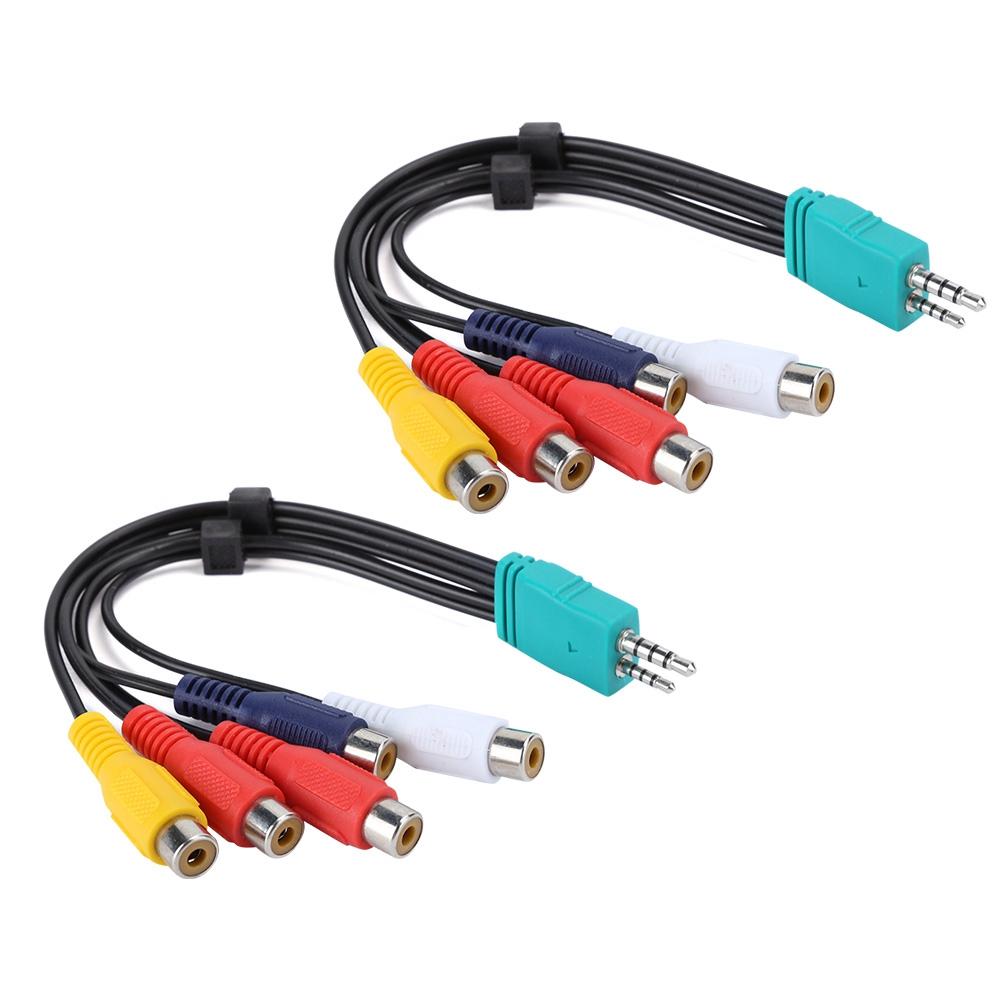 2Pcs For Samsung LCD TV Component Signal Line 3.5+2.5 to 5RCA Video Doubleend for AV Wire