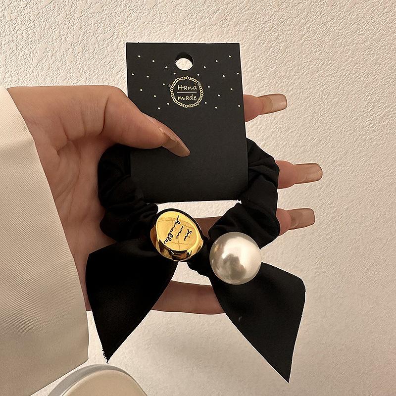 

Простой и элегантный, высококачественный ремешок из жемчужной кожи, резинка для волос, бант, высокоэластичная кожаная резинка для волос, резинка для волос