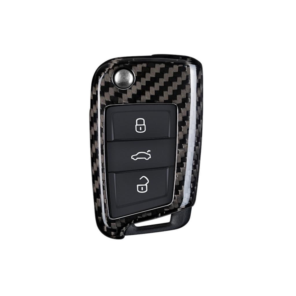 Carbon Fiber Car Key Case Cover For Vw Volkswagen Polo Golf4 Mk7 Golf7 T5 Skoda Octavia A5 A7 Leon Ibiza Ateca Kodiaq