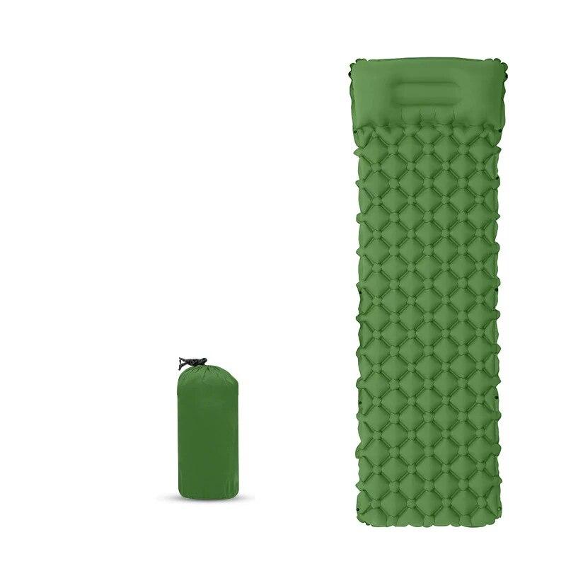 

Надувной матрас для кемпинга на открытом воздухе, спальный коврик с подушками, сверхлегкий воздушный коврик со встроенным насосом для пешего туризма 193x 58