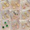 Full of Zirconium Exquisite Wind Copper Micro-inlaid Earrings Necklace Set Combination