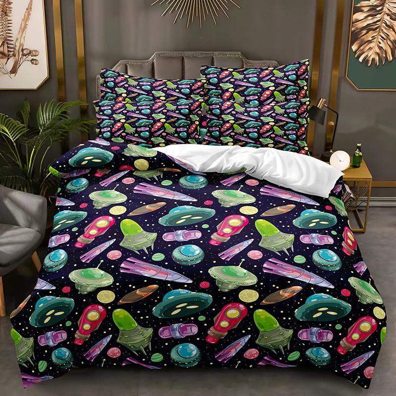 3D Space Cartoon Pattern Bedding Set Kid Boys Baby Quilt Cover Pillowcase 2/3pcs Single Double Bed Cover Gift Bed Set