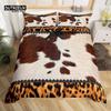 Cowhide Sunflower Duvet Cover Western Farm Animal Skin Bedding Set Microfiber Cow Fur Comforter Cover Twin For Boys Girls Room