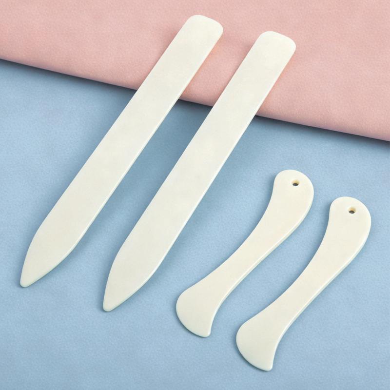 2Pcs Leather Craft Bone Folder Smooth Edge Scoring Creasing Tool Durable Leather Working Accessory for DIY Handmade Leather Projects
