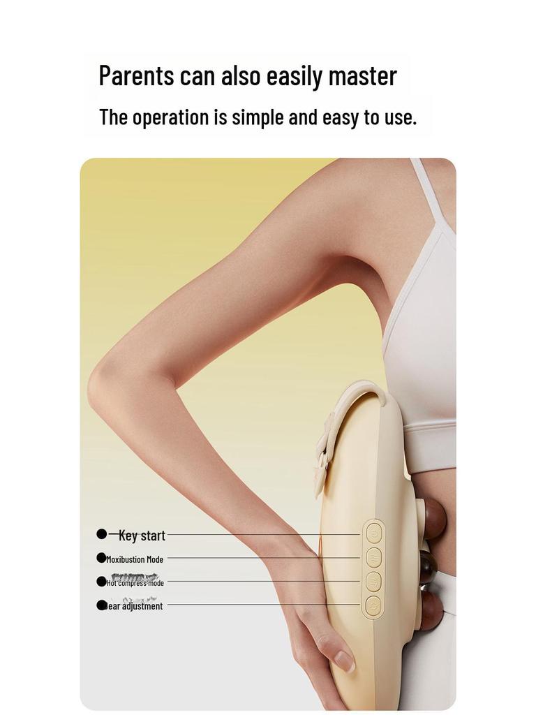 PGG W2 Waist Massage: Red Light, Hot Compress, Bianstone Kneading, 2500 mAh Warm Abdomen Moxibustion.