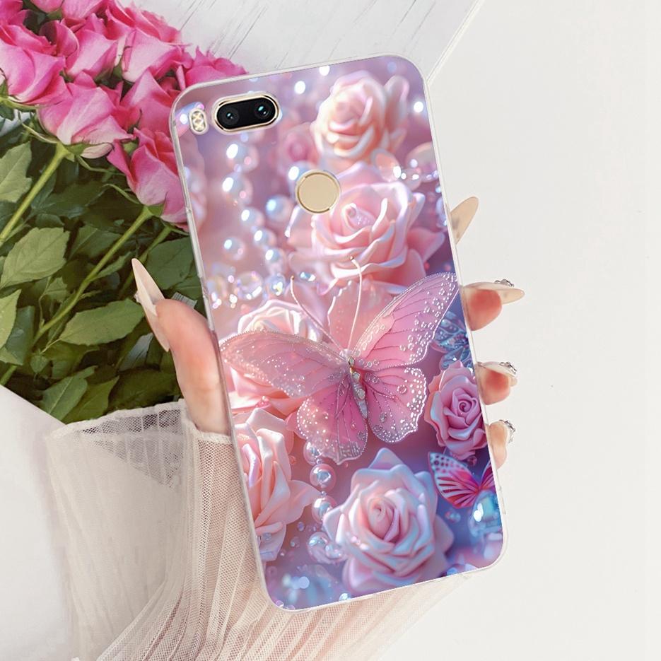 For Xiaomi Mi A1 Case Mi5X Luxury Flowers Butterfly Painted Cover Soft Silicone Phone Case For Xiaomi Mi 5X MiA1 Back Cover Bags