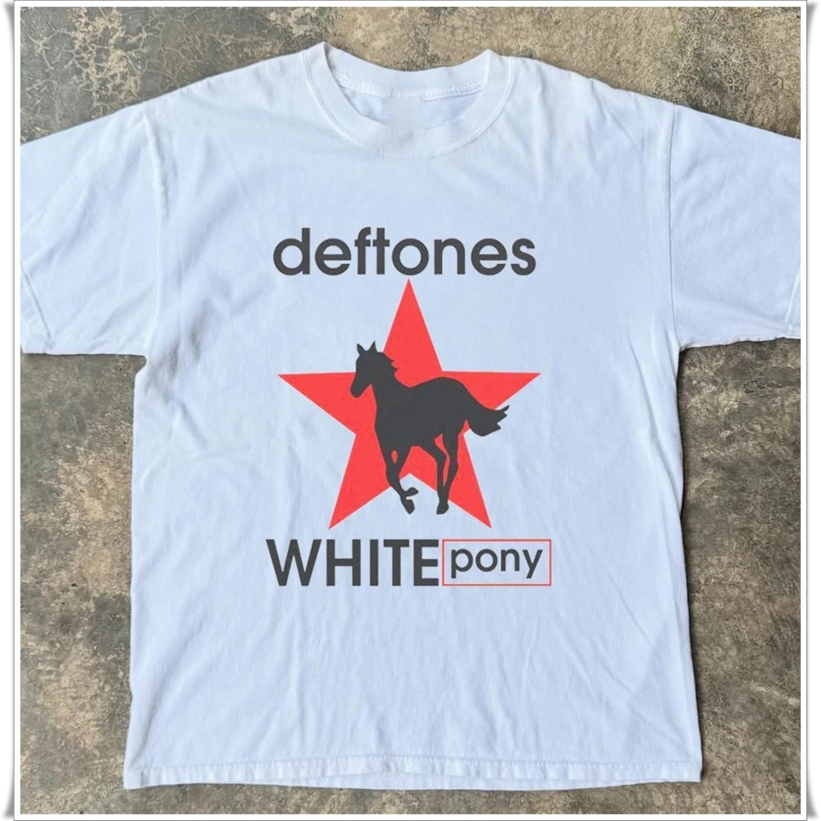 Deftones White Pony & Star T-shirt, Unisex White T-shirt, Size S-5XL XXL