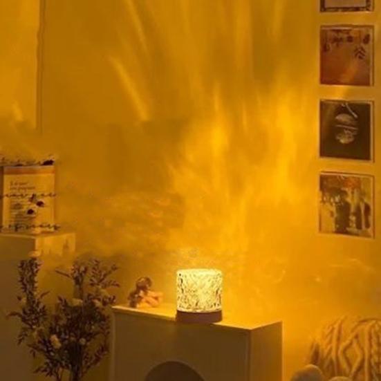 Ocean Wave Projector Light 16Colors Luminorthe Night Light 3D Holographic Water Ripple Ambient Lamp with Remote Control for Meditation Relaxation Room