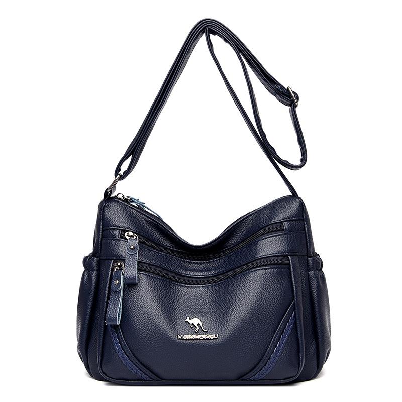 Middle-Aged Bag Women's Soft Leather Shoulder Bag Large Capacity Mother Bag Crossbody Handbag