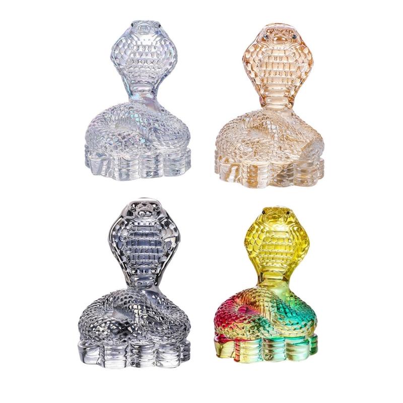 Chinese Crystal Snake Figurine Decors for 2025 Year Of The Snake Festivities Animal Statue Sculpture Decorative Ornament
