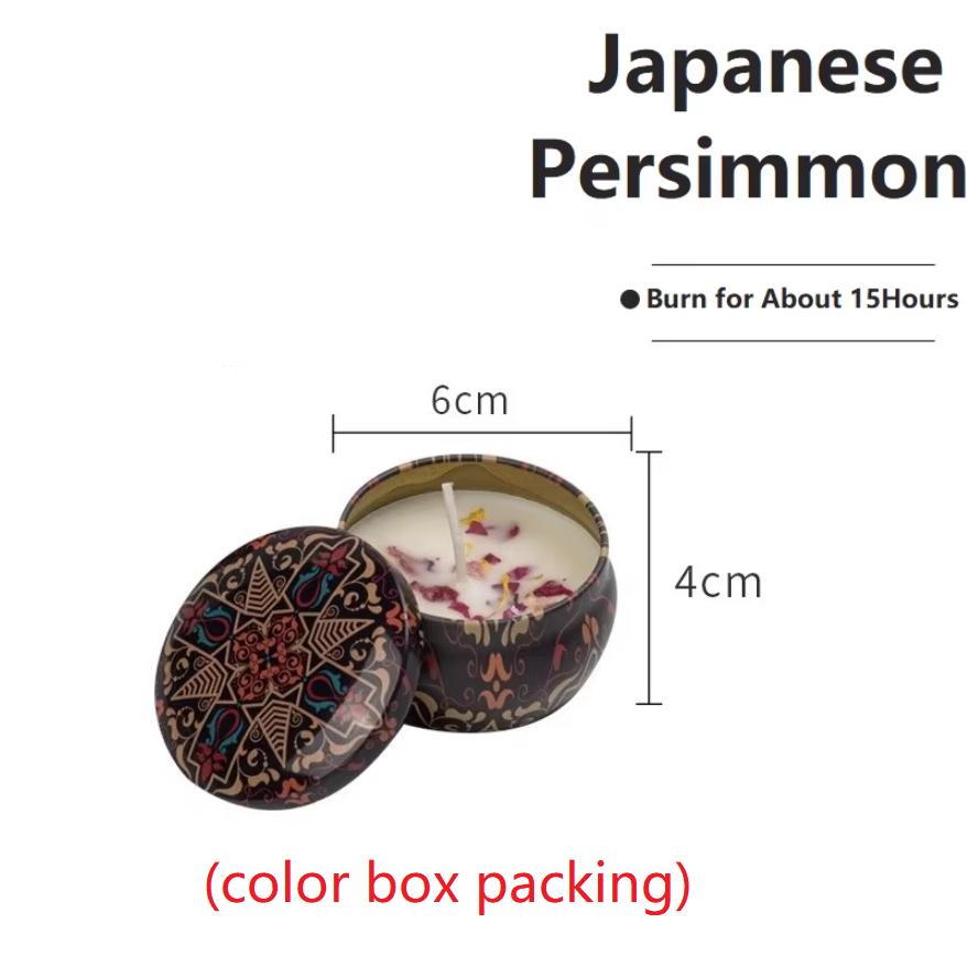 1PCS Vintage Can Candles Soy Wax Flower Fragrance Scented Candle Home Decoration Candle Jars for Wedding Ceremony Birthday Gift