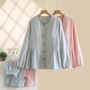 Women's Cotton Pajama Set: Padded, Long Sleeve & Pants, Pocketed, Spring/Autumn Wear