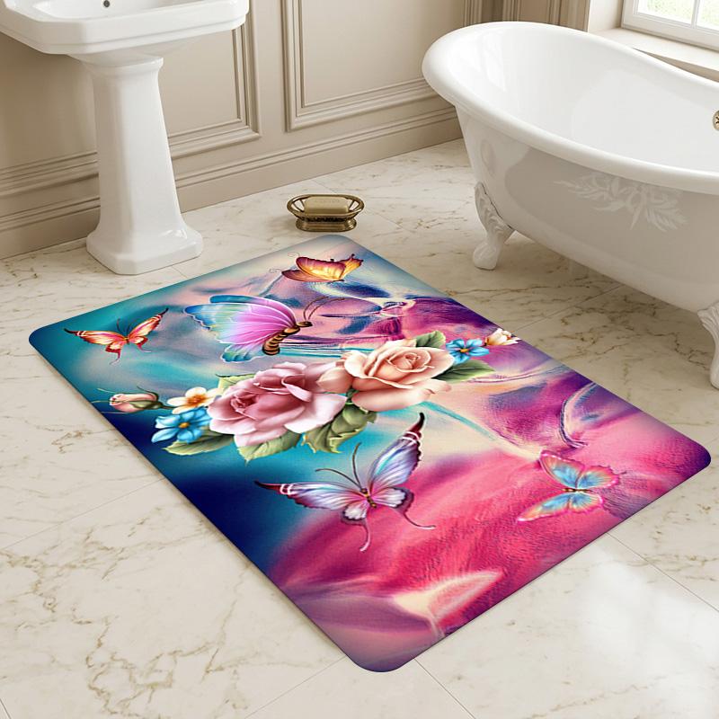 Butterfly Garden Living Room Nonslip Area Rug Soft Carpet For Bedroom Game Playroom Sofa Office Home Decor Doormat Christmas Gift C9264