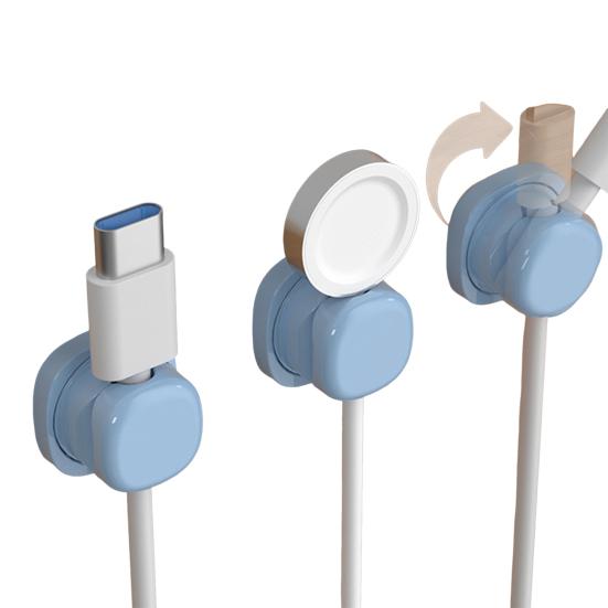 3/6 Adet 360 Derece Dönebilen Kablo Tutucu Yapışkanlı Ev Ofis Komodin Masa Kablo Düzenleyici Manyetik Tel Yönetimi Klipsi Şarj Kablosu Tutucu