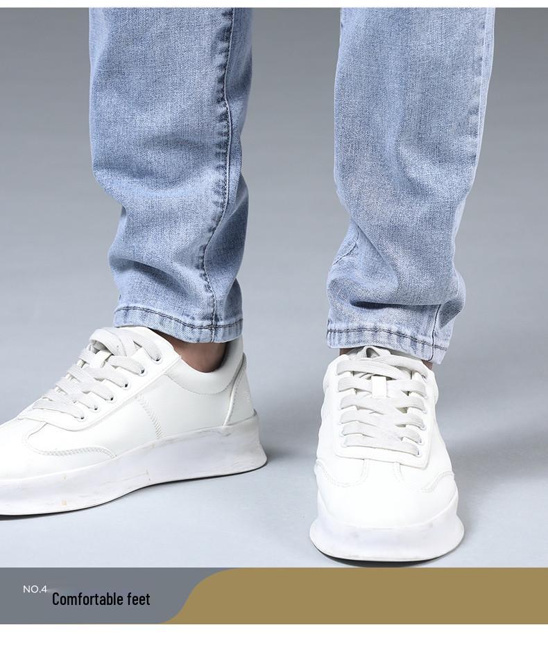 Men's Trendy Slim Fit Elastic Jeans - Korean Style All-Match Trousers