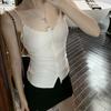 Romantic White Lace Camisole with Chest Pads - Women's Slimming Spring/Summer Inner & Outer Wear