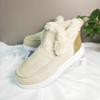 Fashion Fashion Stitching Decoration Non Slip Snow Boots Women 2025 Winter Round Toe Low Heel Fur Ankle Boots Warm Short Plush Booties