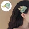 Hairpin Organza Flower Hair Clip with Hand-Crocheted Petals Leaves Sweet Style Bang Hair Pin Hair Accessories