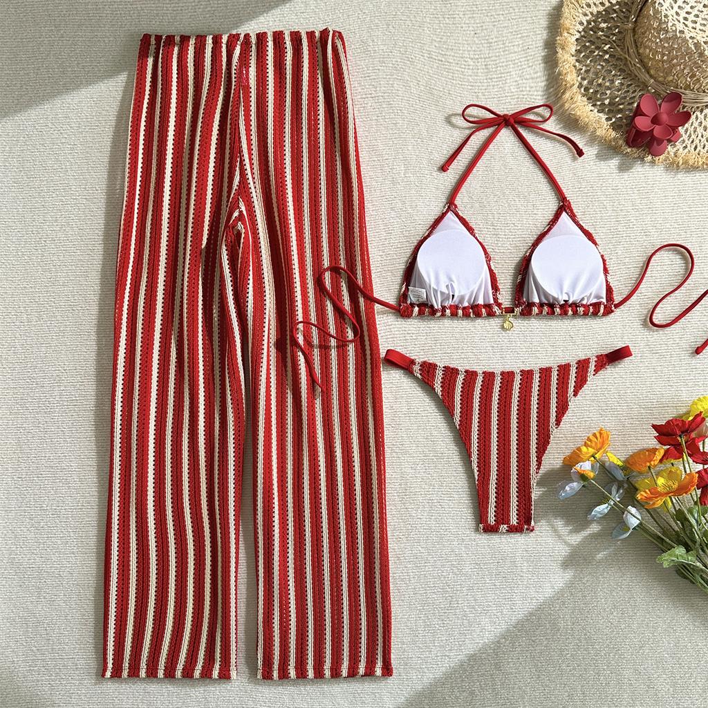 Women's Split Bikini Swimsuit Sports Swimsuit Three-piece Set