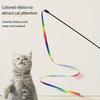1Pcs Colorful Cat Teaser Stick Double-sided Color Strip Cat Teaser Color Strip Cat Teaser Stick Pet Cat Toy Cat Teaser Stick