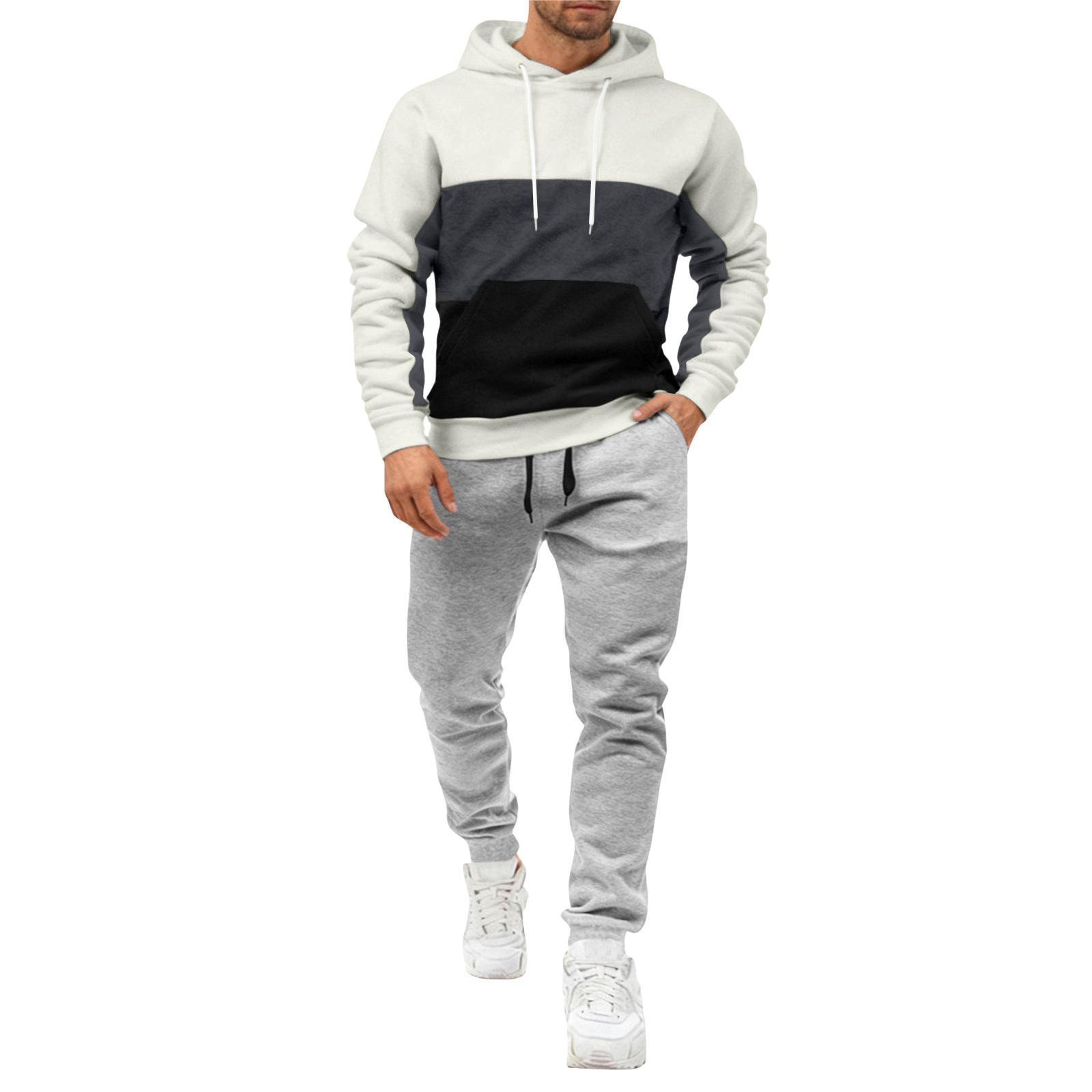 

Men s Fall/Winter Hooded Sports Set XL білий