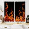 2 Stück Lebendige Flammen Verdunkelungsvorhänge – Halbtransparent für Wohnzimmer & Schlafzimmer Dekoration