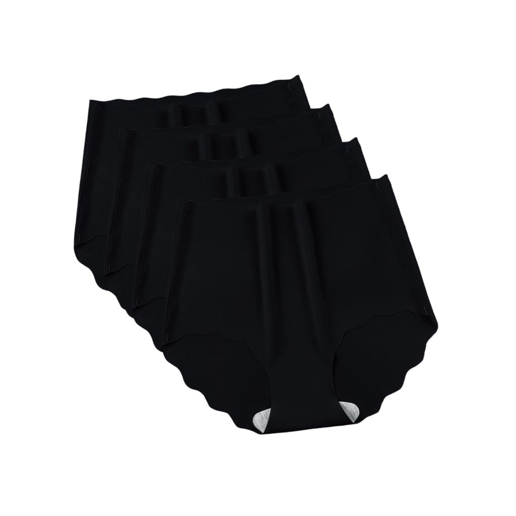 4Pcs/Set Women Seamless Panties Ice Silk Briefs Female Underpants High Waist Panties Ultra-thin Underwear Sexy Lingerie M-XXL