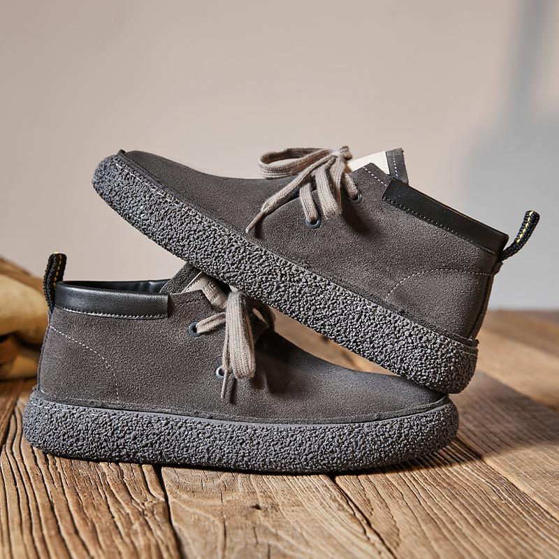 Luxusmarke Herren Wildleder Leder Freizeitschuhe Echtes Leder Natürlich Handgefertigt Anti-Rutsch Design Frühling Herbst