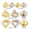 2 PCs Brass Charms Gold Plated Heart Shell Charms Pendants For DIY Necklace Bracelet Earrings Jewelry Making Findings