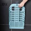Plastic Laundry Storage Container Foldable Basket, Breathable Hollow Design, Wall Mounted Narrow Space Organizer Saving Organizer, for