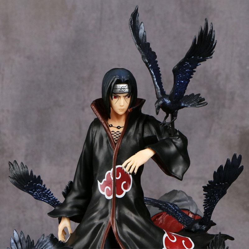 28 cm Naruto two-headed crow hall itachi hand-made anime model Uchiha itachi statue toy home desktop decoration ornaments