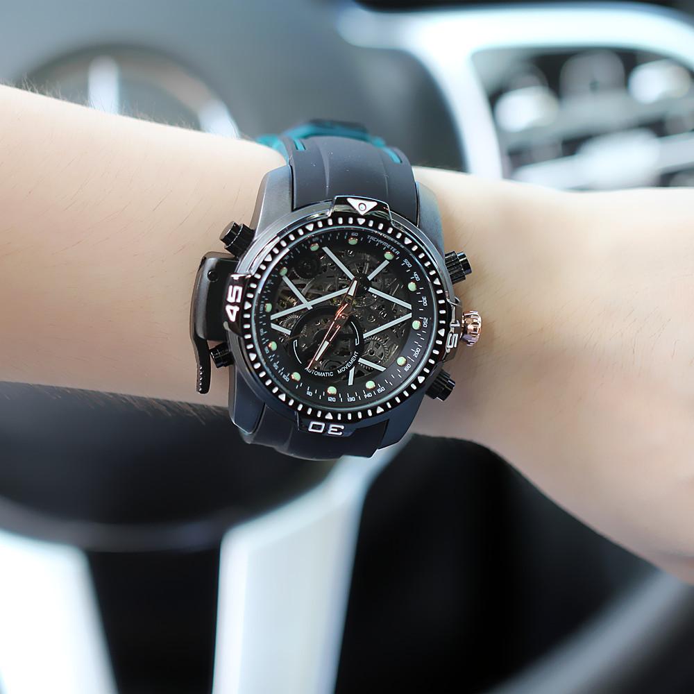 Fashion Trend Luminous Automatic Mechanical Watch Men'S Watch Large Dial Silicone Strap Watch Versatile