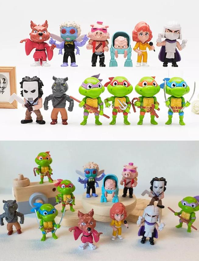 Набор фигурок Черепашки Ниндзя Ninja Turtles TMNT игрушки для детей 5-6см 12 шт