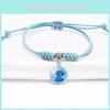 Trendy Blue Stitch Bracelet With Adjustable Length For Men And Women