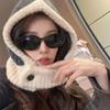 New Women Knitted Hat Balaclava Women‘s Winter Hood Warm Anti-Pilling Neck Collar Beanies CapLadies Windproof Earflaps Scarf Hat