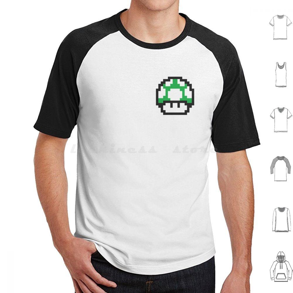 1up8 Bits T-Shirt Herren Damen Kinder 6XL 1up One Up Grün Spiel 8 Bits Retro-Spiel Retro-Pilz