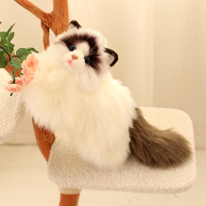 Søt Simulering Plysj Klutdukke Katteleke Myk Tegneserie Kosedyr Fluffy Hjemmedekor Gaver Til Jente