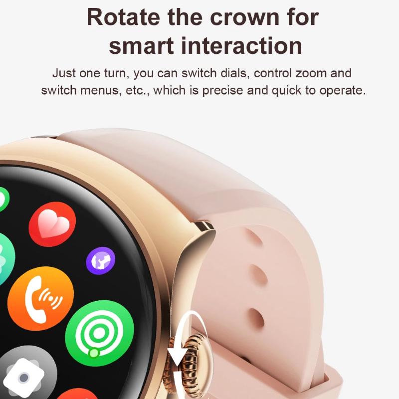 2025 Ny Dame Mote Smartklokke Kvinner AMOLED HD-skjerm GPS Puls Bluetooth-anrop Vanntett Utendørs Smartklokke for Xiaomi