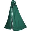 Hooded Moon Print Unisex Cloak Medieval Extra Long Lace Up Halloween Cape Cosplay Costume