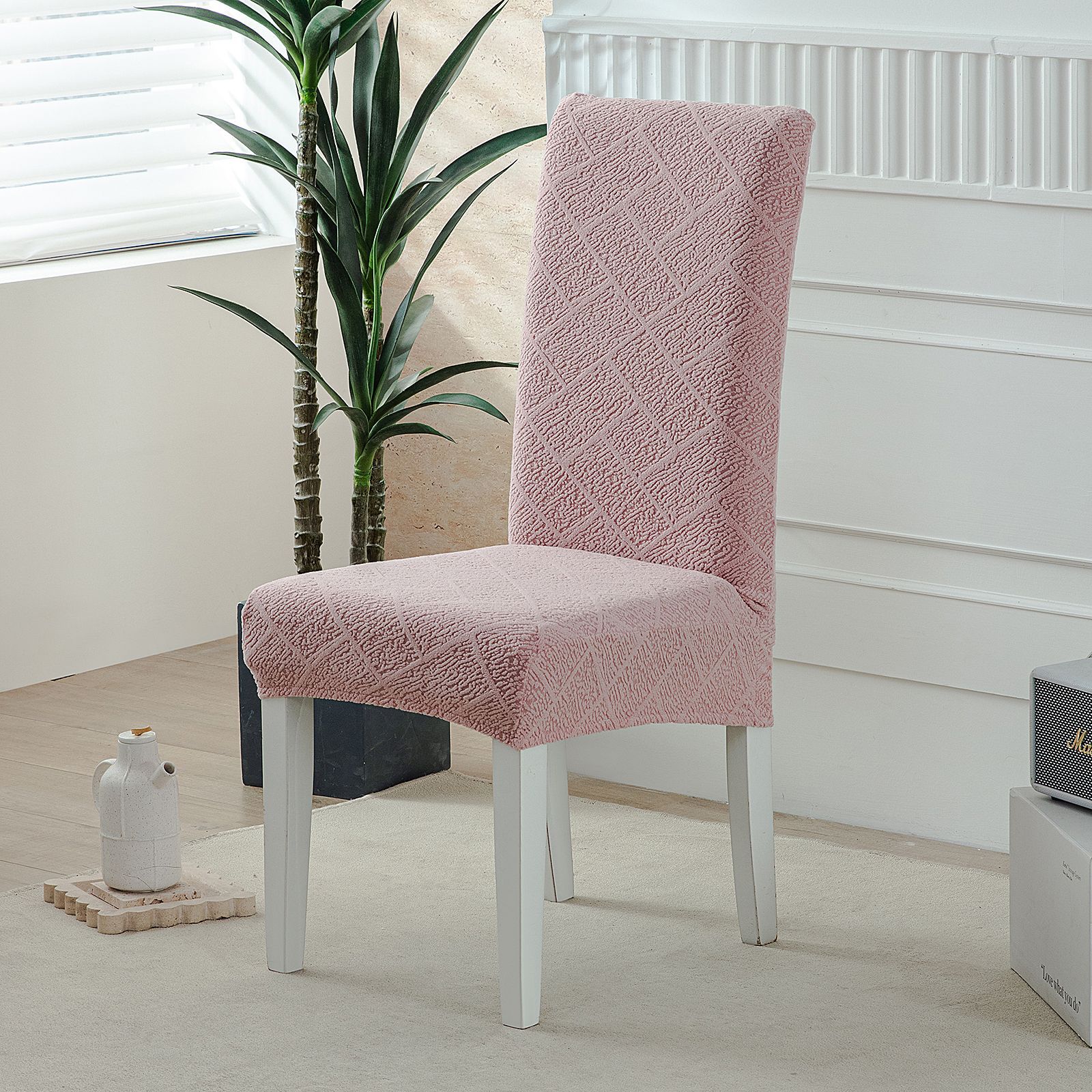 

Утолщенный эластичный жаккардовый чехол на стул Домашний чехол на стул для ресторана Чехол на стул для отеля Банкетный чехол на стул для отеля Моющийся чехол на обеденный стул Regular chair cover