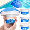 8Inch Adjustable Floating Chlorine Dispenser For Swimming Pools With Rotating Control Rings And Large Capacity Design