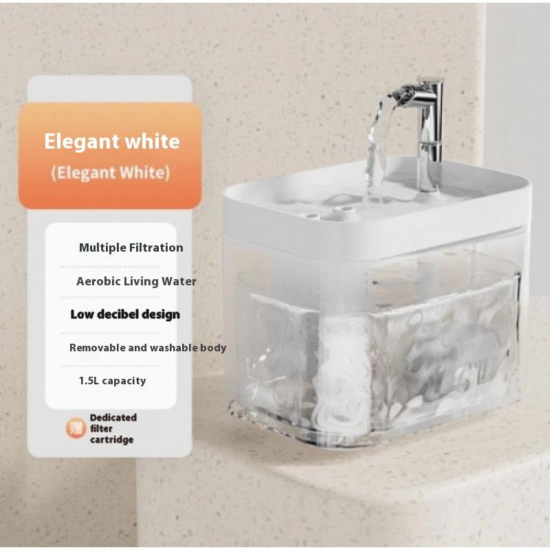 Cordless Smart Cat Water Fountain with Motion Sensor, Drip-Free Automatic Circulating Drinker