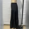 Mode Neu A-Linie Falten Casual Schwarze Röcke Damen Elegant Schlank Passend Frühling und Sommer Langer Rock Damen Vintage Einfarbig Hoher Bund Damenrock 25920